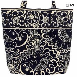 VERA BRADLEY NAVY TWIRLEY BIRDS TOTE